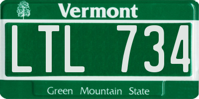 VT license plate LTL734