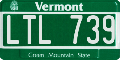 VT license plate LTL739