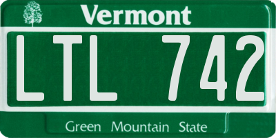VT license plate LTL742