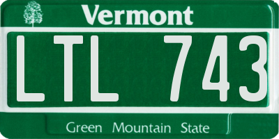 VT license plate LTL743