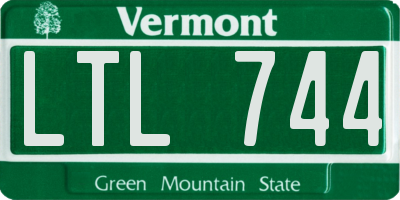 VT license plate LTL744