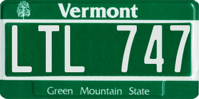 VT license plate LTL747