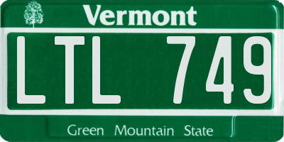 VT license plate LTL749