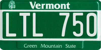 VT license plate LTL750