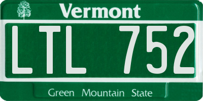 VT license plate LTL752