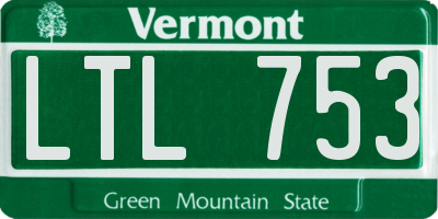 VT license plate LTL753