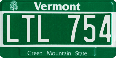 VT license plate LTL754