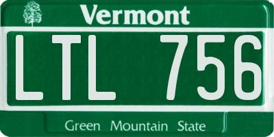 VT license plate LTL756