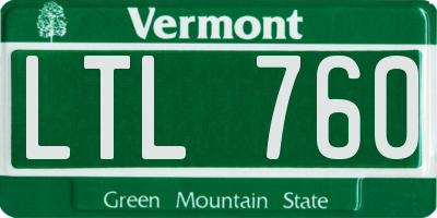 VT license plate LTL760