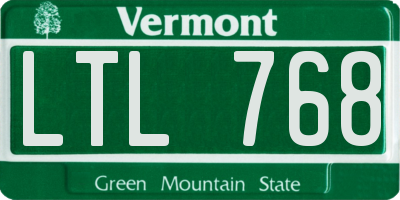 VT license plate LTL768