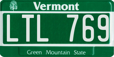 VT license plate LTL769