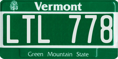VT license plate LTL778