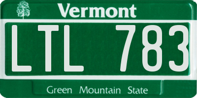 VT license plate LTL783
