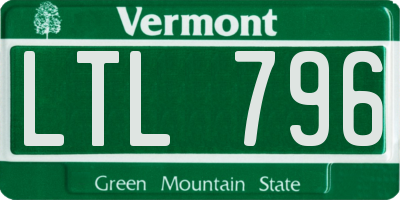 VT license plate LTL796