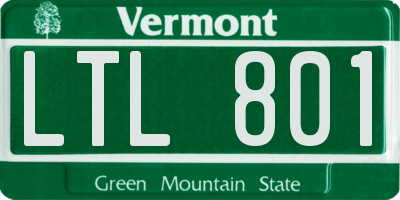 VT license plate LTL801