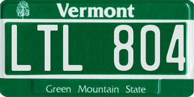 VT license plate LTL804