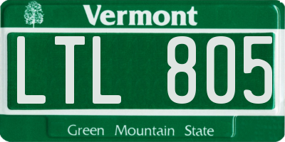 VT license plate LTL805