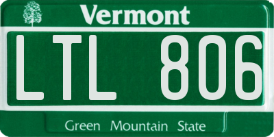 VT license plate LTL806