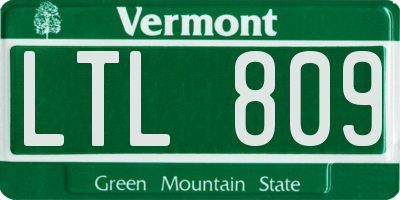 VT license plate LTL809