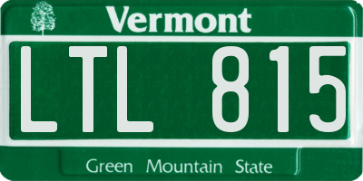 VT license plate LTL815