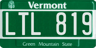 VT license plate LTL819