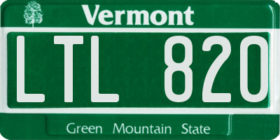 VT license plate LTL820