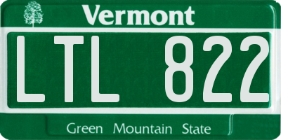 VT license plate LTL822