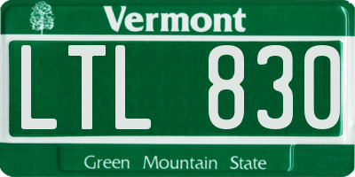 VT license plate LTL830