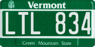VT license plate LTL834