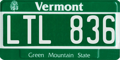 VT license plate LTL836