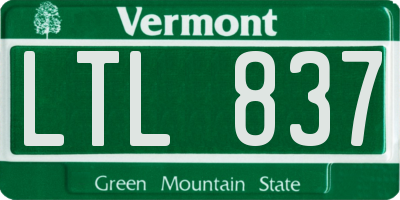 VT license plate LTL837