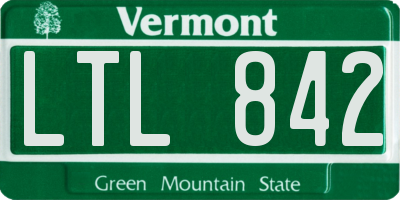 VT license plate LTL842