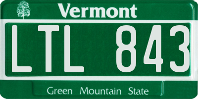 VT license plate LTL843