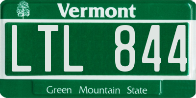 VT license plate LTL844