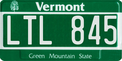 VT license plate LTL845