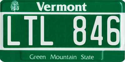 VT license plate LTL846