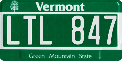 VT license plate LTL847