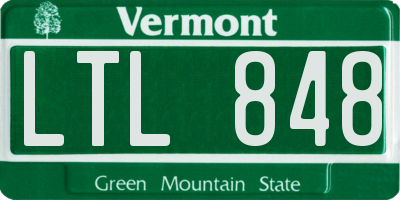 VT license plate LTL848