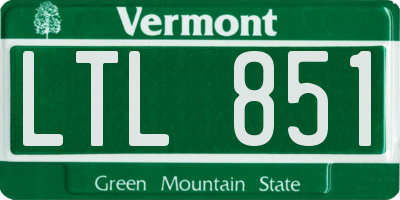 VT license plate LTL851