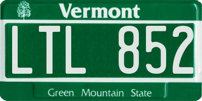 VT license plate LTL852