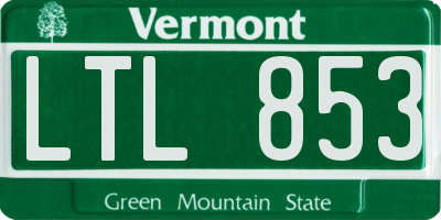 VT license plate LTL853