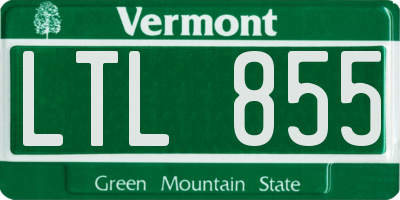 VT license plate LTL855