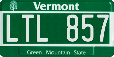 VT license plate LTL857