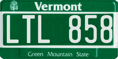 VT license plate LTL858