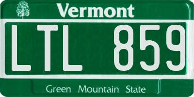 VT license plate LTL859