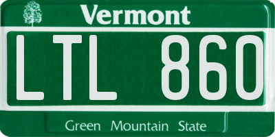 VT license plate LTL860