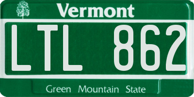VT license plate LTL862