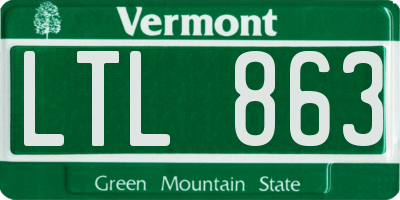 VT license plate LTL863