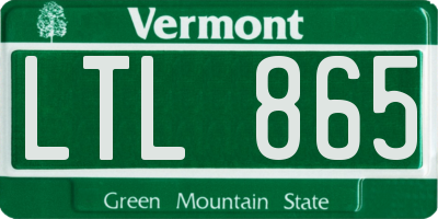 VT license plate LTL865