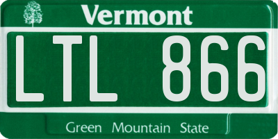 VT license plate LTL866